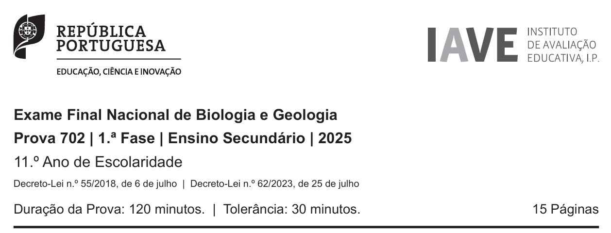 Parecer acerca da Prova de Exame Nacional do Ensino Secundário, Prova Escrita de Biologia e Geologia 702 – 1.ª Fase 2025